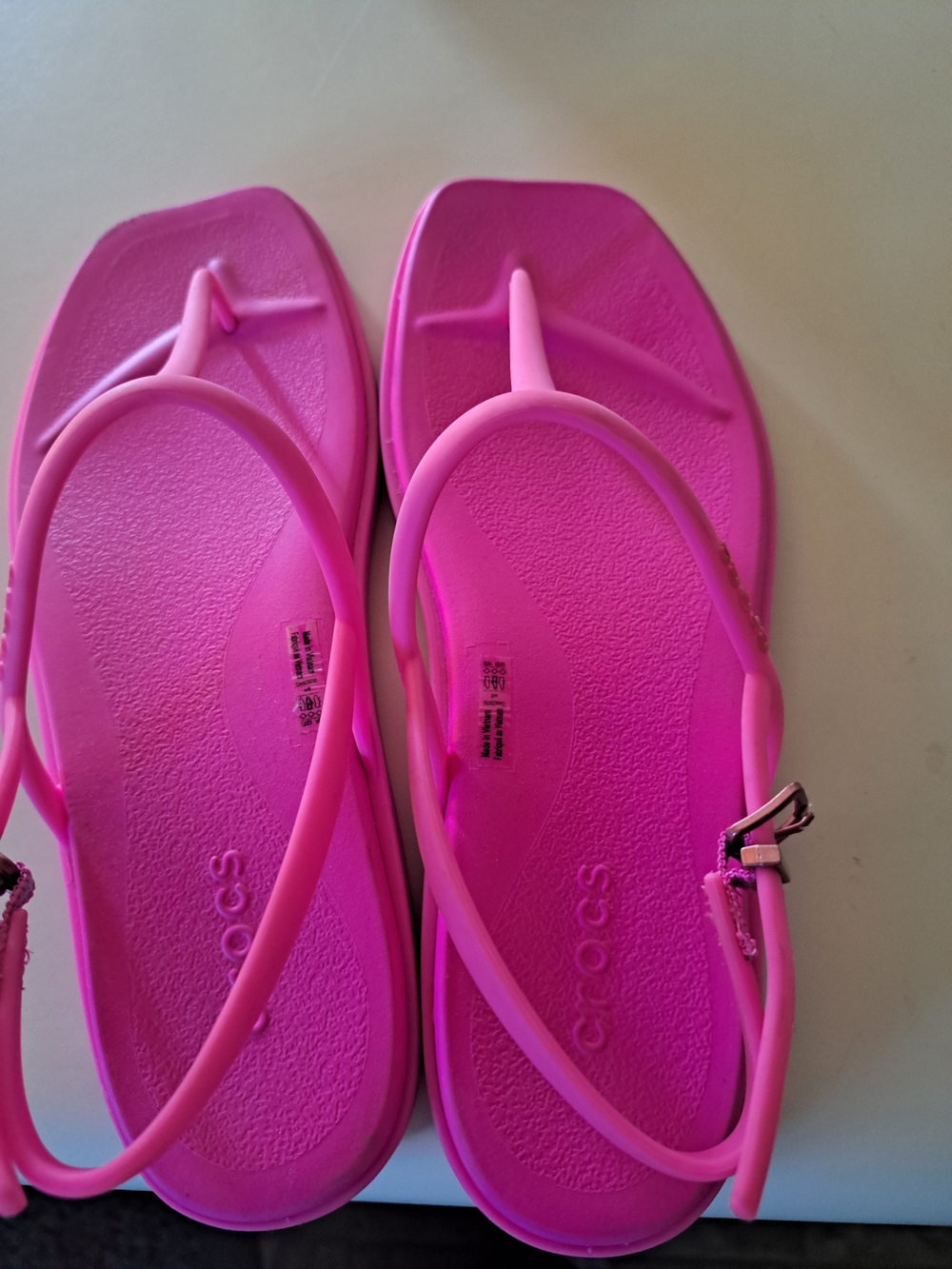 Hot Pink Crocs Strappy Sandals